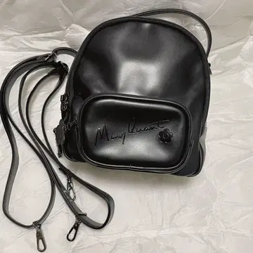 [ 새상품급 ] Mary Quant 가죽 블랙 백팩