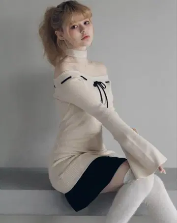 안도마리 Lilian ribbon mini dress