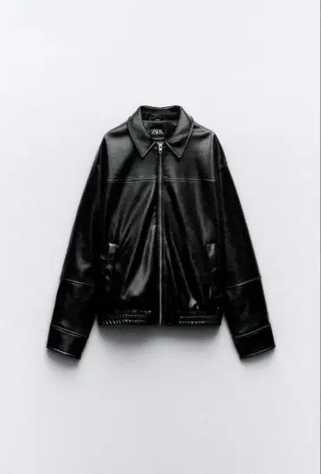 ZARA 인조 가죽 봄버 자켓 XS 사이즈