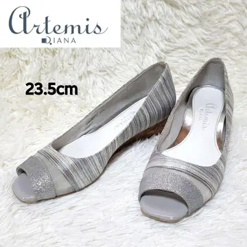 [ 새상품급 ] 아르테미스 다이애나 오픈토 펌프스 실버 23.5cm
