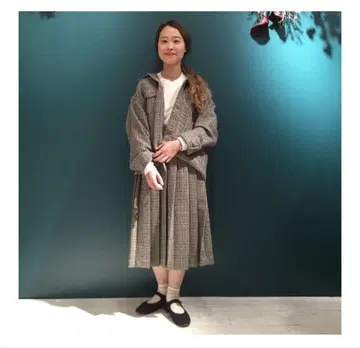 울 갱 그래프 플리츠 스커트 빔즈 보이