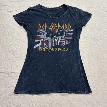 Def Leppard USA TOUR 1980 티셔츠 블랙 페이드