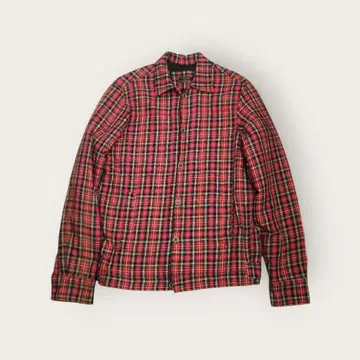 ZARA MAN 체크 무늬 충전솜 퀼팅 셔츠 자켓