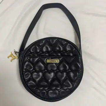레어 백 블랙 모스키노 MOSCHINO 하트 퀼팅 원형 숄더