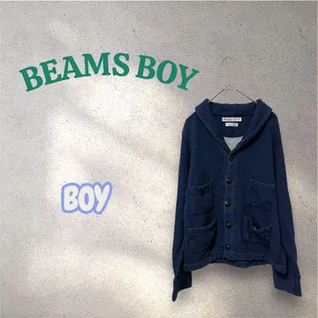 BEAMS BOY 빔즈 보이 인디고 쭈리 맨투맨 가디건