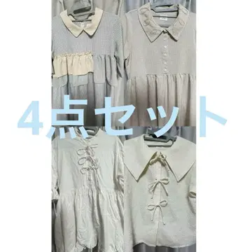 4점 묶음 판매 merry jenny 원피스 블라우스 리본 체크