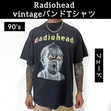 radiohead 그래픽 티셔츠 페이드 블랙