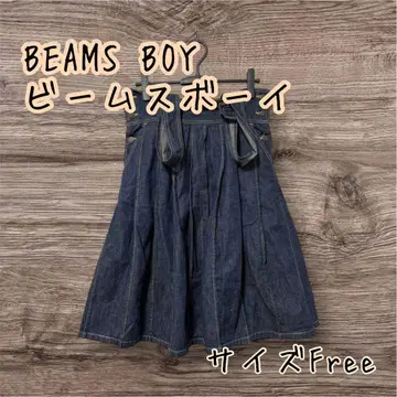 BEAMS BOY 빔즈 보이 데님 플리츠 스커트 살로펫