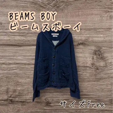 BEAMS BOY 빔즈 보이 인디고 쭈리 맨투맨 가디건