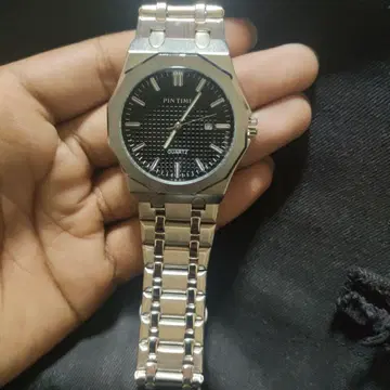 PIN TIME 블랙 쿼츠 손목시계