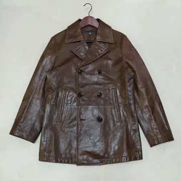 CHEVIGNON 더블 브레스트 가죽 코트