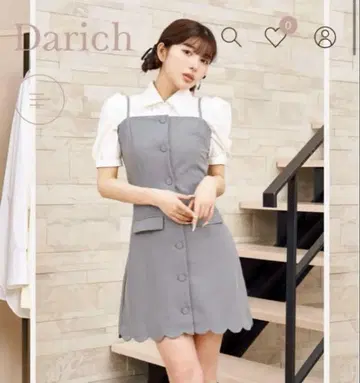 Darich 레이어드 스캘럽 미니 원피스
