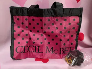 CECIL Mc BEE 쇼핑백풍 미니 에코백 & 폼폼 퍼 세트