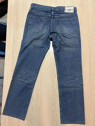 Crack Warh 블루 스트레이트 데님 팬츠