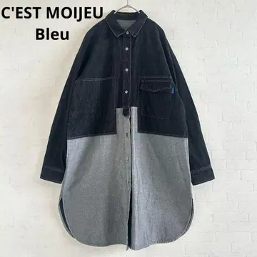C'EST MOIJEU 세모아쥬 / 바이컬러 데님 롱 셔츠 겉옷