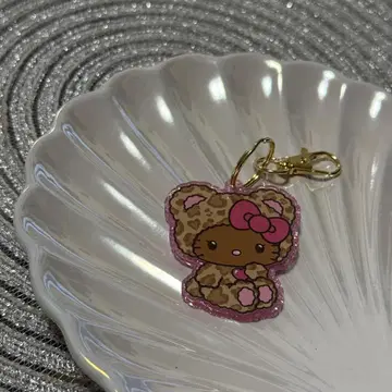 일광화상 키티 레오파드 무늬 곰 아크릴 키링 갸루 곰 키티 아크릴