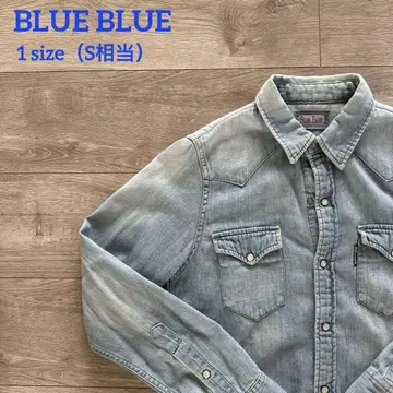BLUE BLUE 블루블루 샴브레이 셔츠 긴팔 1 S 일본제