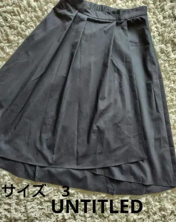 미사용 언타이틀 UNTITLED 블랙 플레어 스커트 비대칭