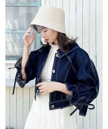 dazzlin 리본 데님 블루종