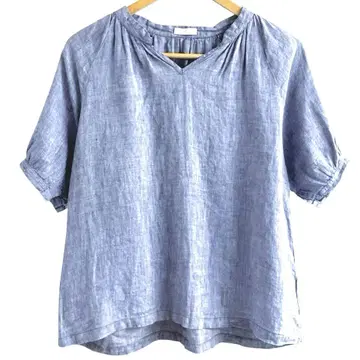 fog linen work 포그 린넨 워크 린넨 반팔 블라우스