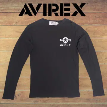 AVIREX 아비렉스 로고 프린트 롱 슬리브 와플 롱 T셔츠 M