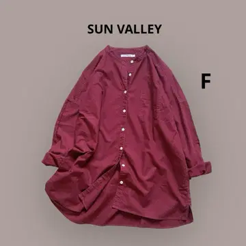 [ SUNVALLEY ] 여성용 긴팔 밴드 카라 제품 염색 셔츠 F