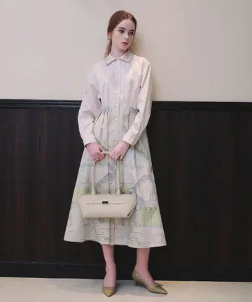[ LOULOU WILLOUGHBY ] 카테드랄 프린트 원피스