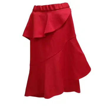 AKIRANAKA 드레이프 비대칭 니트 스커트 레드