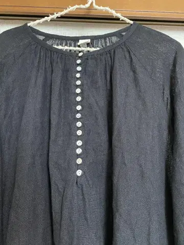 08mab 린넨 다버튼 상의 블랙