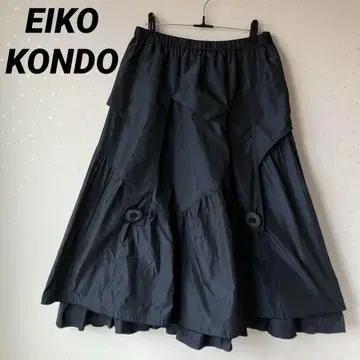 EIKO KONDO 에이코콘도 광택 광택 롱 원피스 네이비 네이비