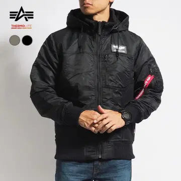 Alpha Industries 리브 자켓 MA-1 블랙 블랙