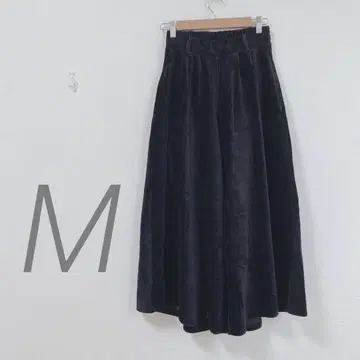 앤잇 와이드 팬츠 블랙 M 허리밴딩 코듀로이 가을 겨울