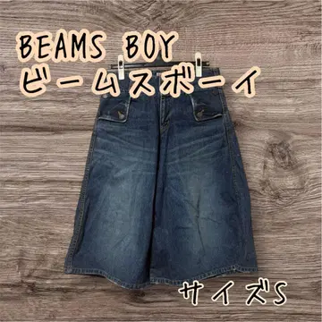 BEAMS BOY 빔즈 보이 가공 데님 와이드 가우초 팬츠 1