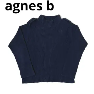 agnes b 모크넥 니트 코튼 프랑스제 90s