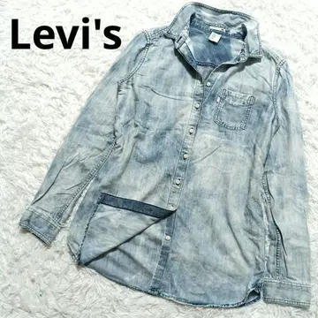 리바이스 데님 긴팔 셔츠 여성용 데미지 가공 바지