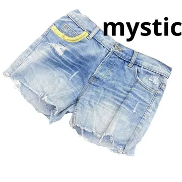 R09 mystic 미스틱 데미지 데님 숏팬츠