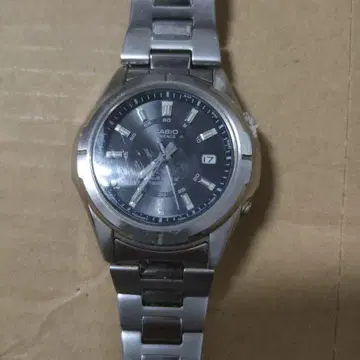 CASIO 전파 솔라 아날로그 시계 실버