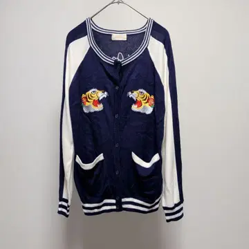 레피피 알마리오 가디건 성숙/러블리 호랑이 스카잔 자수 블루 M