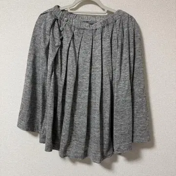 PAPAS 플레어 스커트 무릎 기장 플리츠