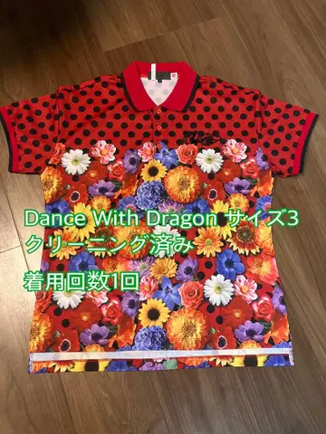 Dance With Dragon 여성용 빨간색 피케 셔츠 사이즈 3
