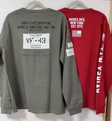 AVIREX 긴팔 티셔츠 2장 세트 / 2XL