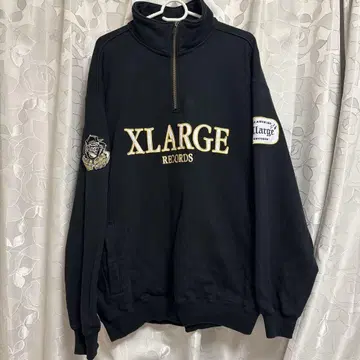 XLARGE 블랙 맨투맨 하프 지퍼 집업 트레이닝복