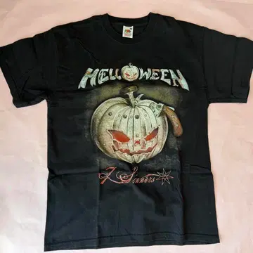 [ 미착용 ] Helloween 7 Sinners 밴딩T셔츠 M 사이즈