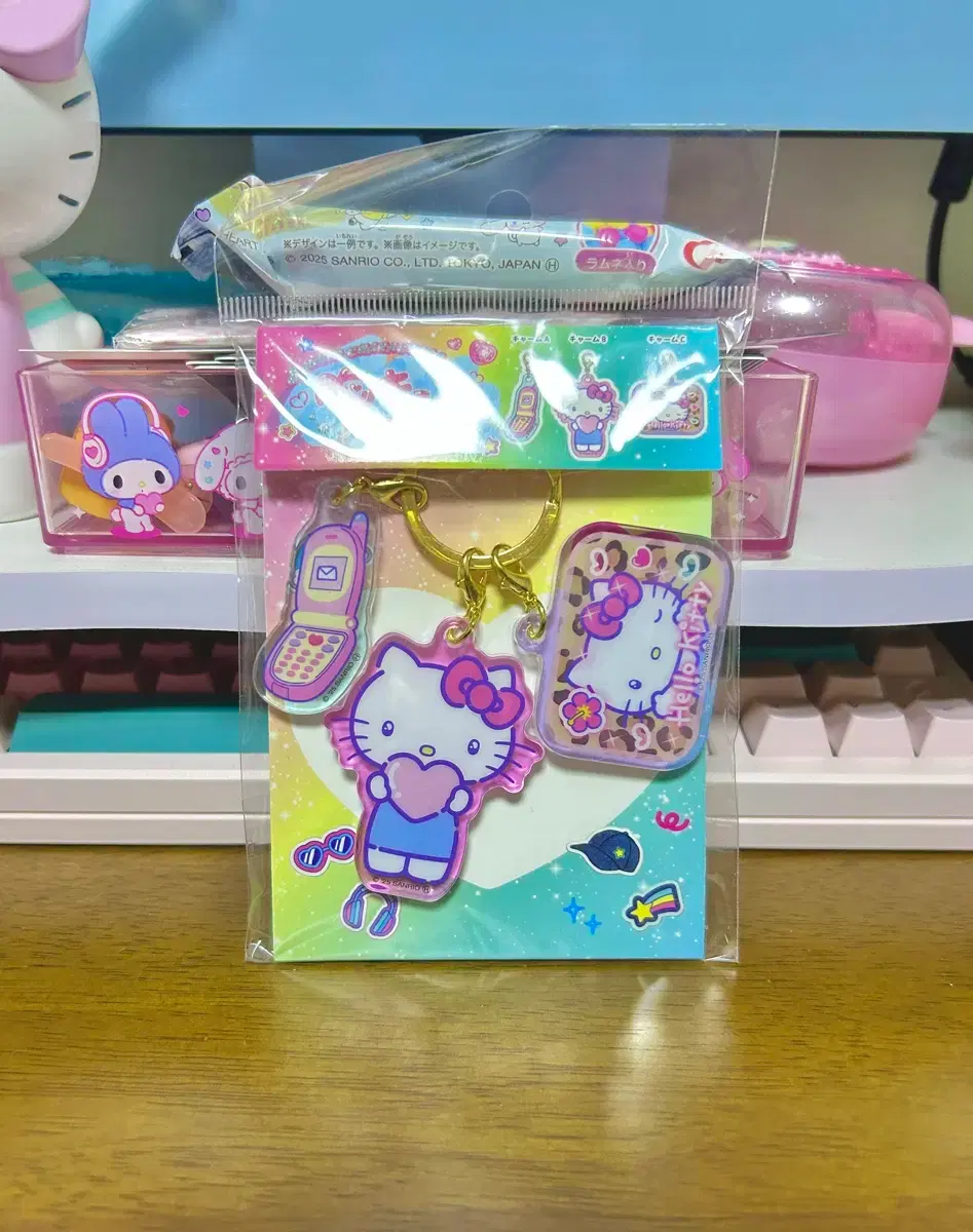 Sanrio Hello Kitty Mune Kyun Shim Kung Memories Acrylic 3p Charm Keyring Keyholder