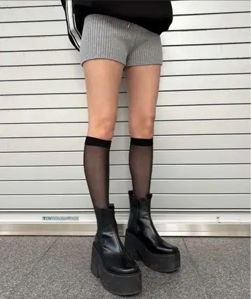 ENVYM 미사용품! 블랙 사이드 고어 부츠 24.5cm