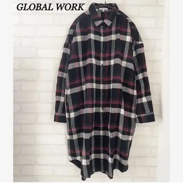 글로벌 워크 긴팔 체크 무늬 무릎 기장 원피스 튜닉 가을/겨울