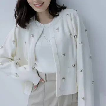 anuans 비쥬 니트 자켓