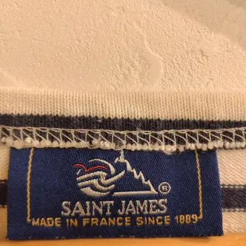 SAINT JAMES 긴팔 티셔츠 화이트/네이비
