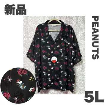 새상품 [ 5L ] PEANUTS 스누피 올 패턴 반팔 셔츠