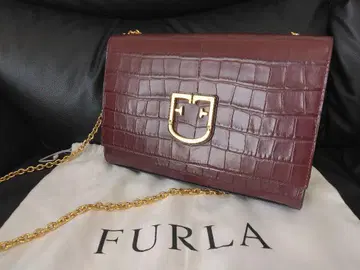 미사용급 FURLA 훌라 체인 숄더백 보르도
